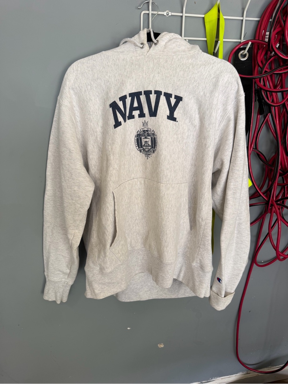 Champion reverse weave Navy Hooded Sweatshirt - Gray. NWOT